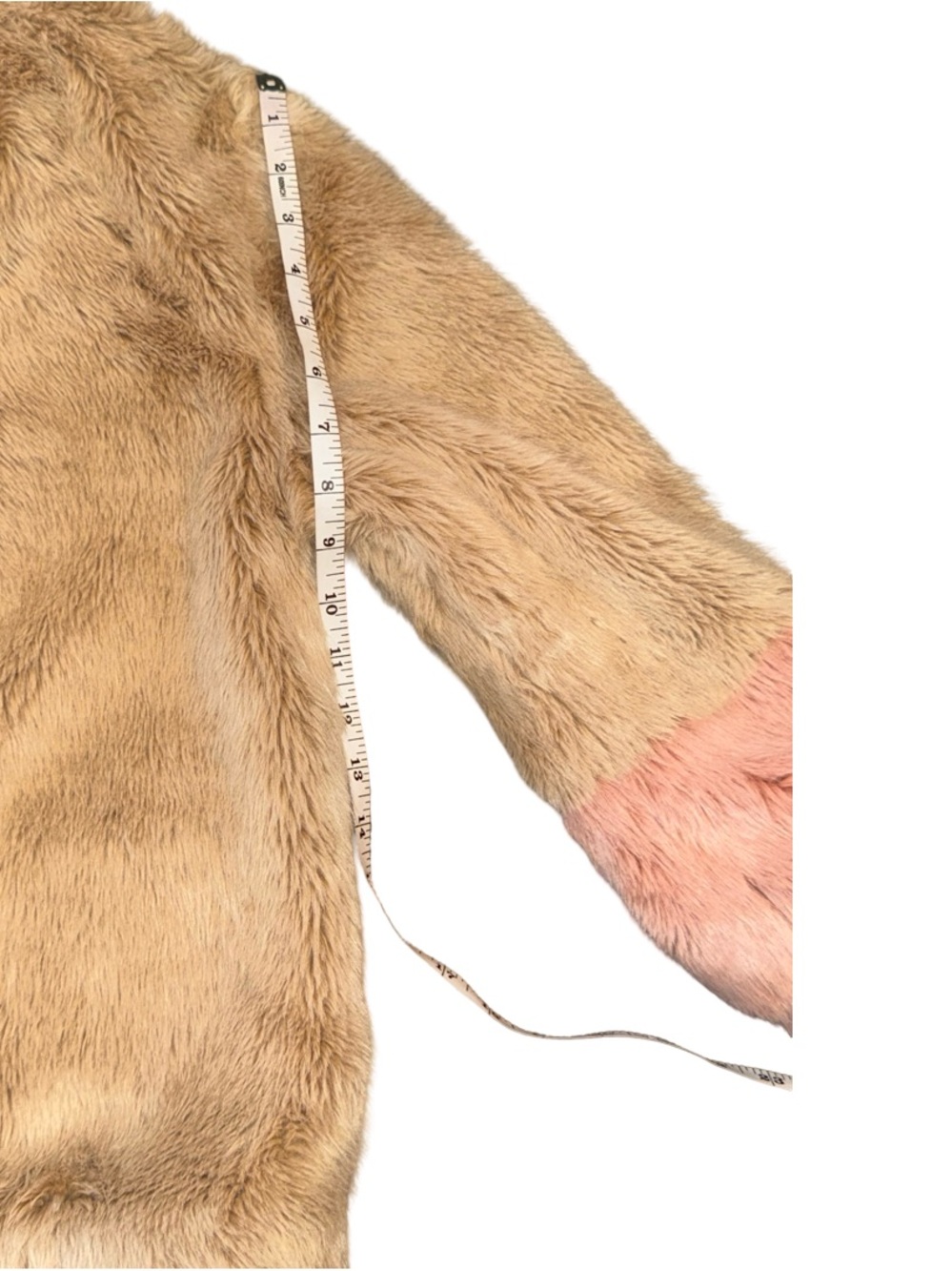 Zara Girls Faux Fur Coat Tan & Pink Size 10 (140 cm) - Picture 12 of 17